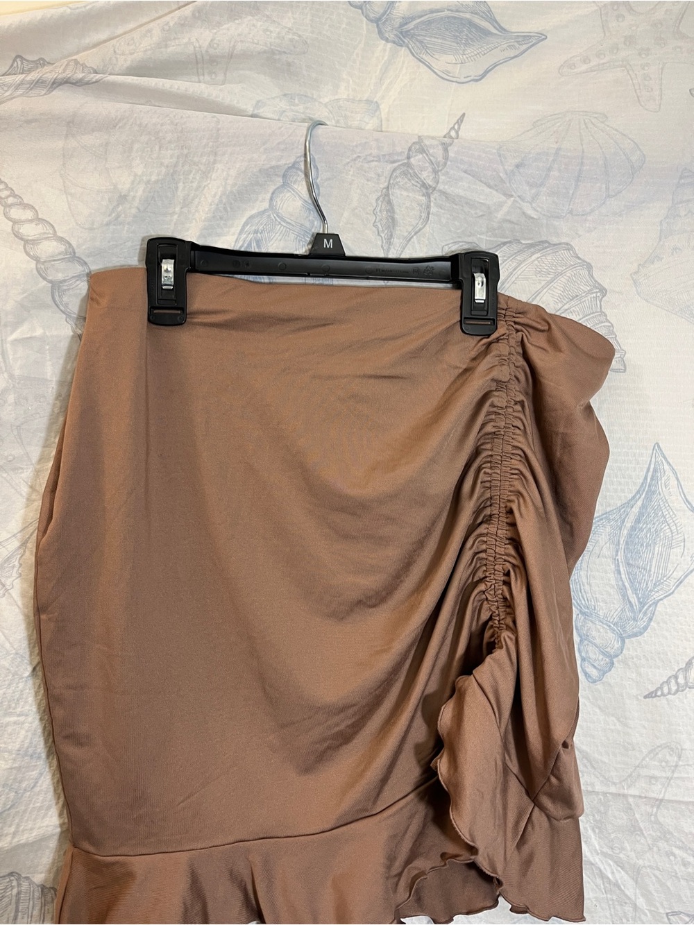 H&M Brown Asymmetrical Ruffle Ruched Skirt - Picture 2 of 4